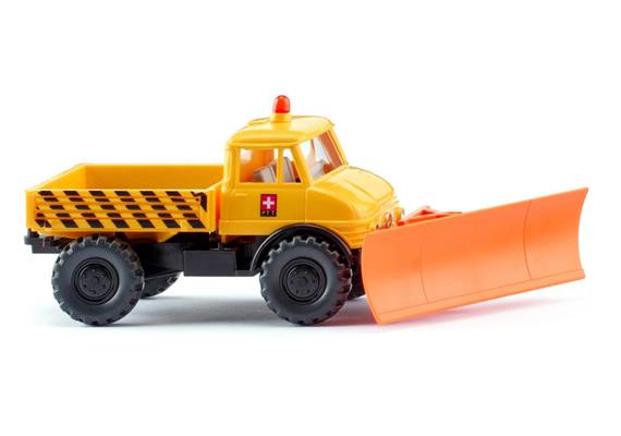 Wiking 37110 Unimog U 406 mit Schneepflug PTT - CH 1/87